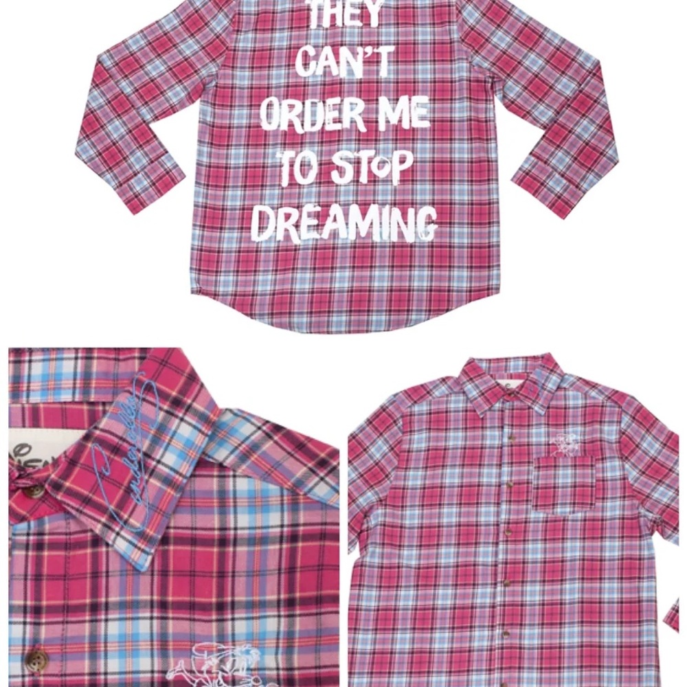 Cakeworthy Brand Cinderella pink button up women’s shirt